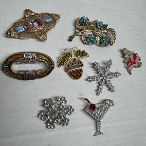 Rhinestone brooch lot bundle